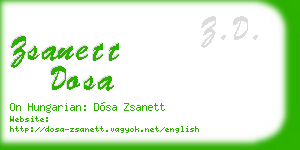 zsanett dosa business card