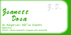 zsanett dosa business card